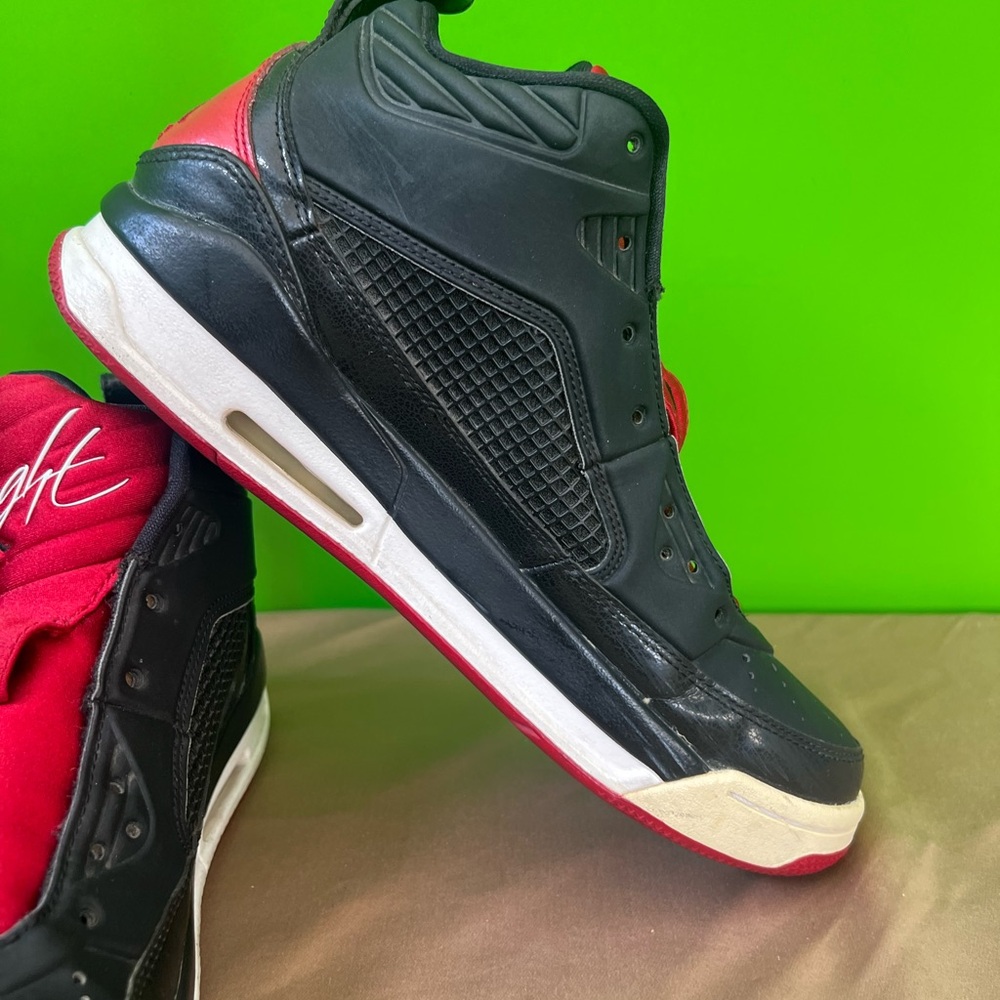 Nike Air Jordan Flight Black Red Men’s Sneakers Size 9 No Laces - Picture 8 of 10